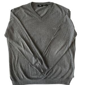 BOSS Hugo Boss V-Neck Wool Blend Gray Sweater -XL